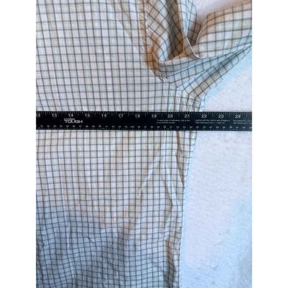 Banana Republic Fitted Long Sleeve Green Plaid Dress Shirt Mens L - Picture 8 of 8